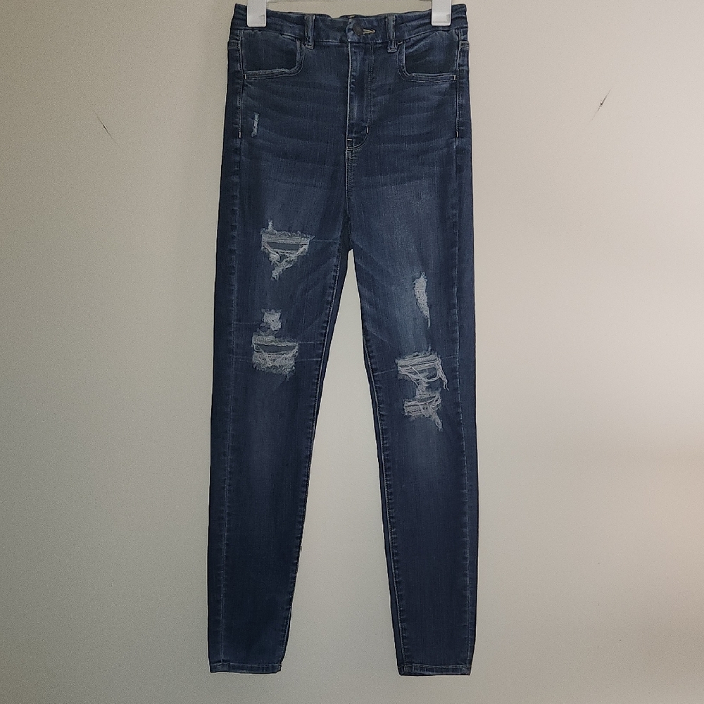 American Eagle Curvy Super Hi-Rise Jegging, Distressed Skinny Jeans